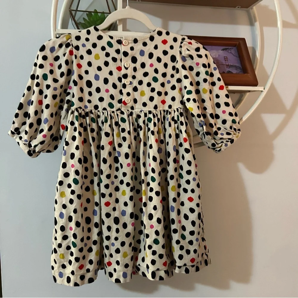Hanna Andersson Kids Youth Girls 120 6, 7 Flannel Polka Dot Dress